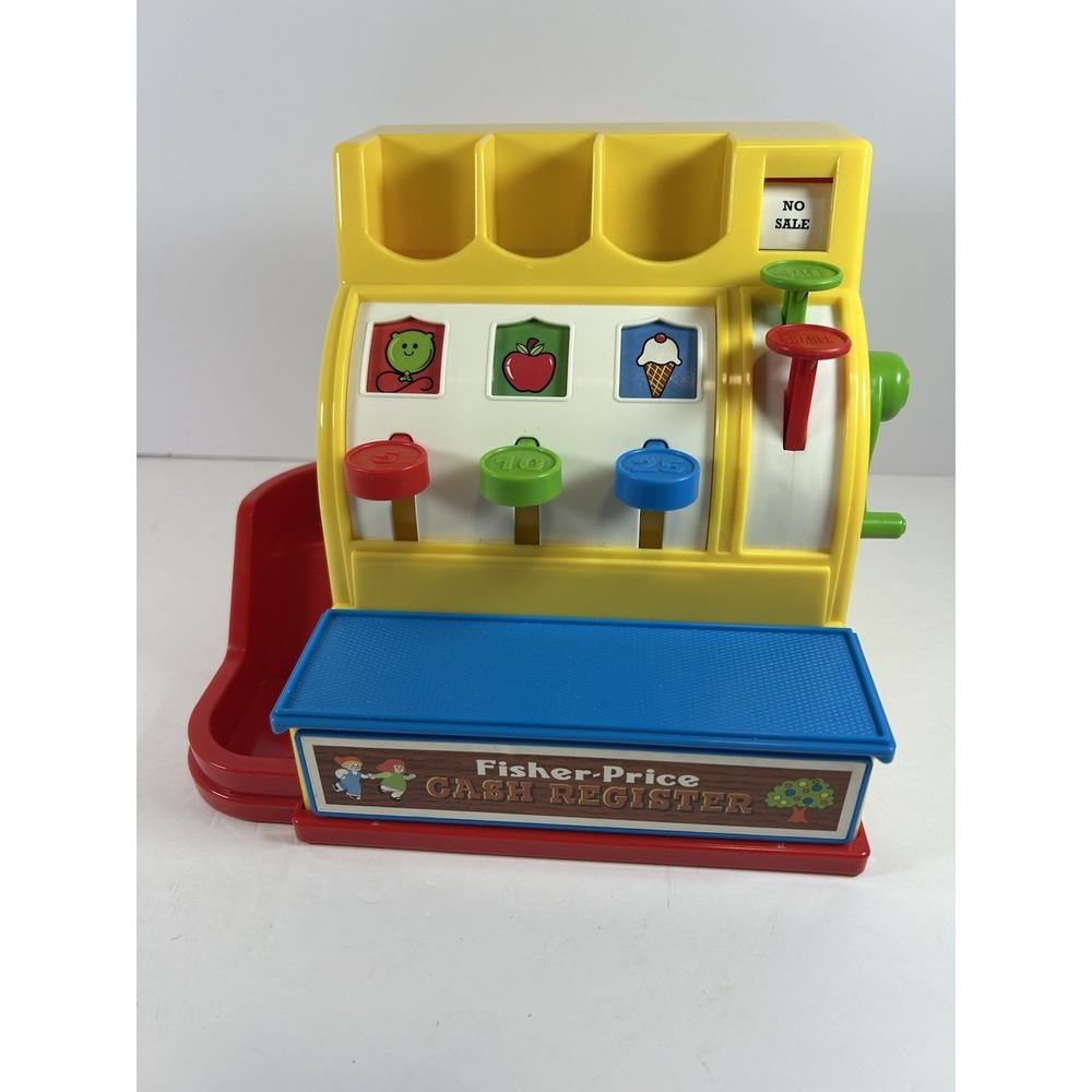 Retro 2015 Fisher Price Toy Cash Register No Coins Drawer Tested Excellent Cond